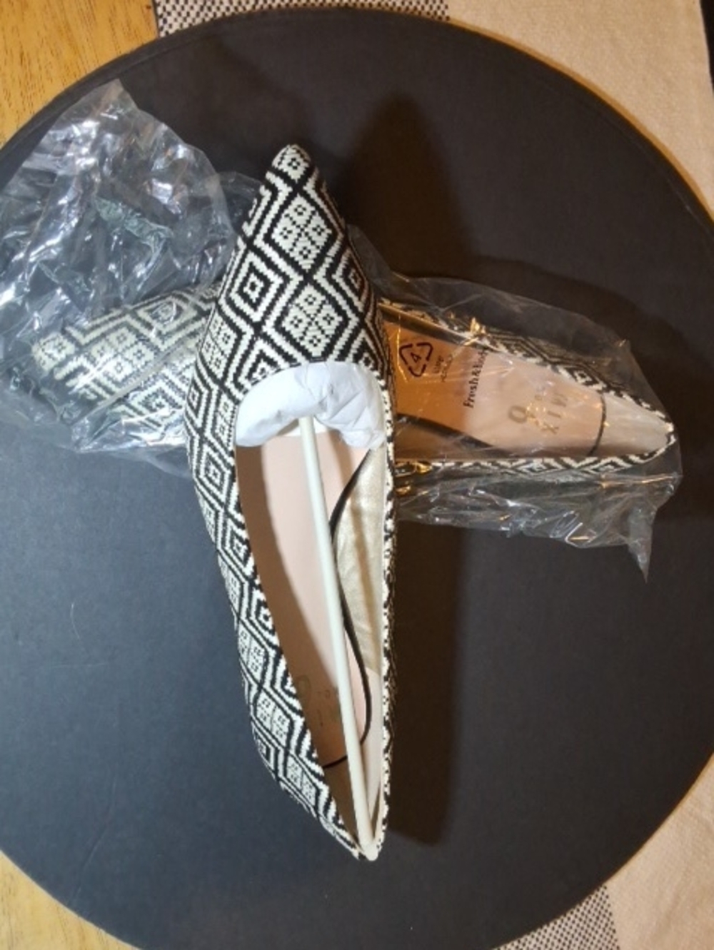 Mix No. 6 Black & White Geometric Pointed Flats